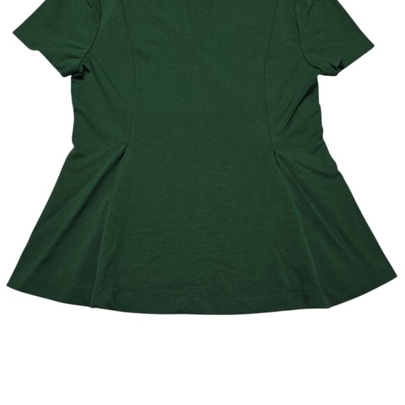 Ann Taylor Top Womens Medium Green Fit and Flare V Neck Blouse Stretch Career - Picture 8 of 11